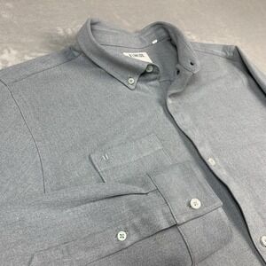 Linksoul Tempus Fugit Flannel Shirt Mens Large Gray Long Sleeve Button Down